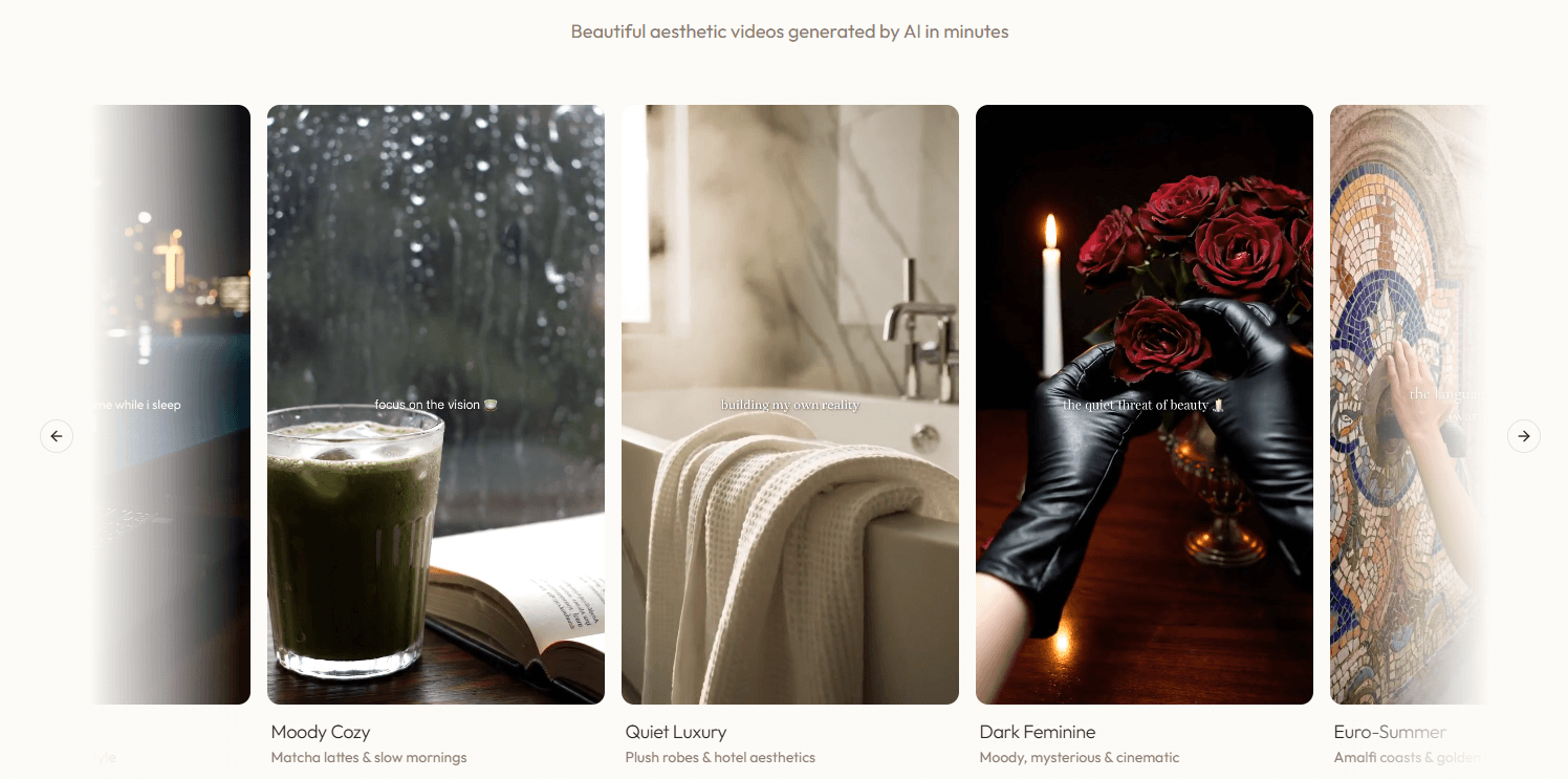 AestheticVideos AI Screenshot