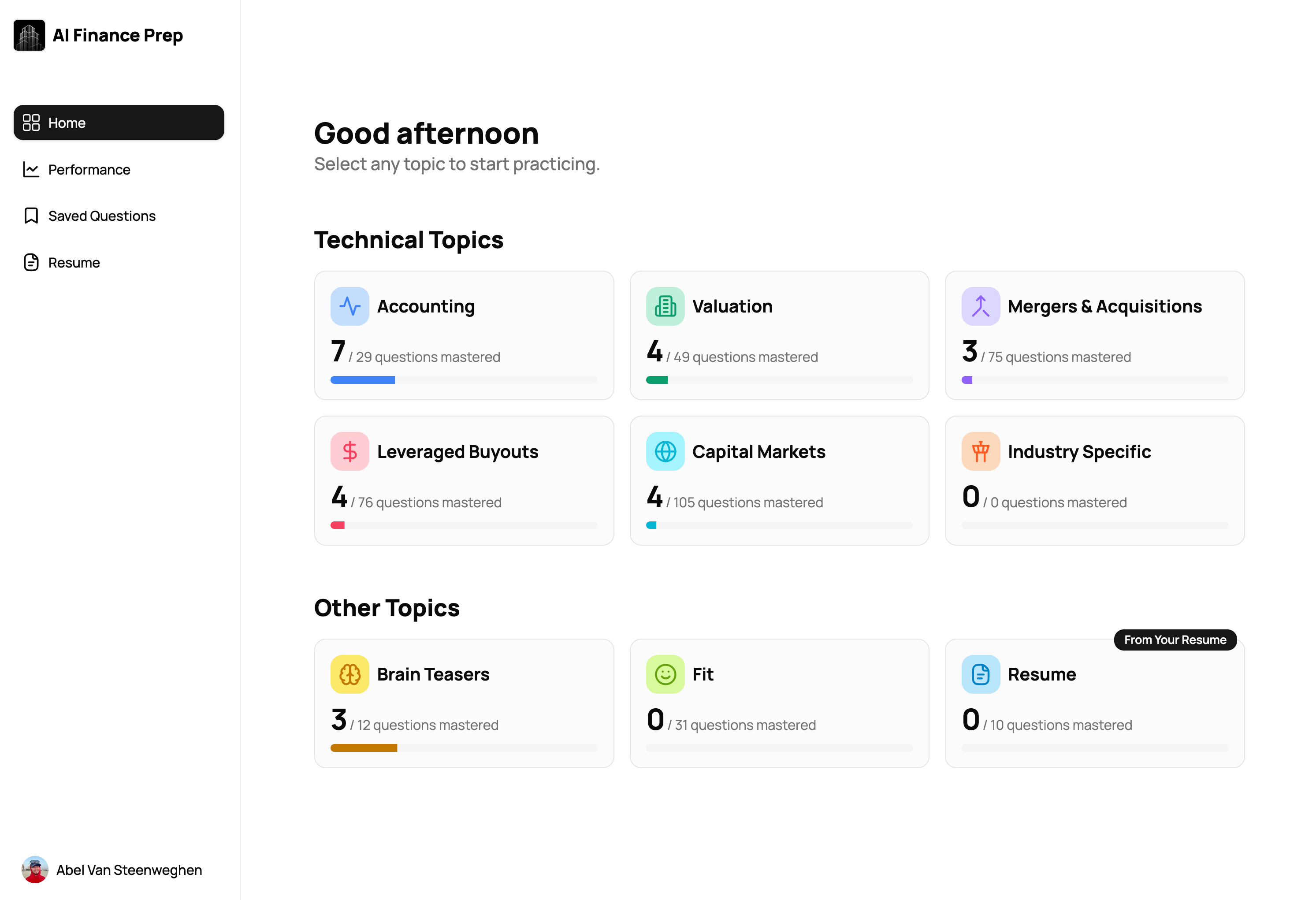 AI Finance Prep Screenshot