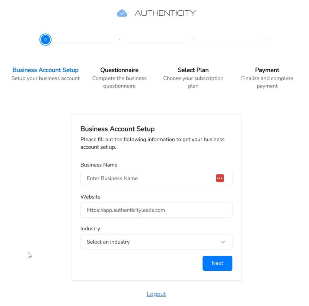 Authenticity Leads Screenshot