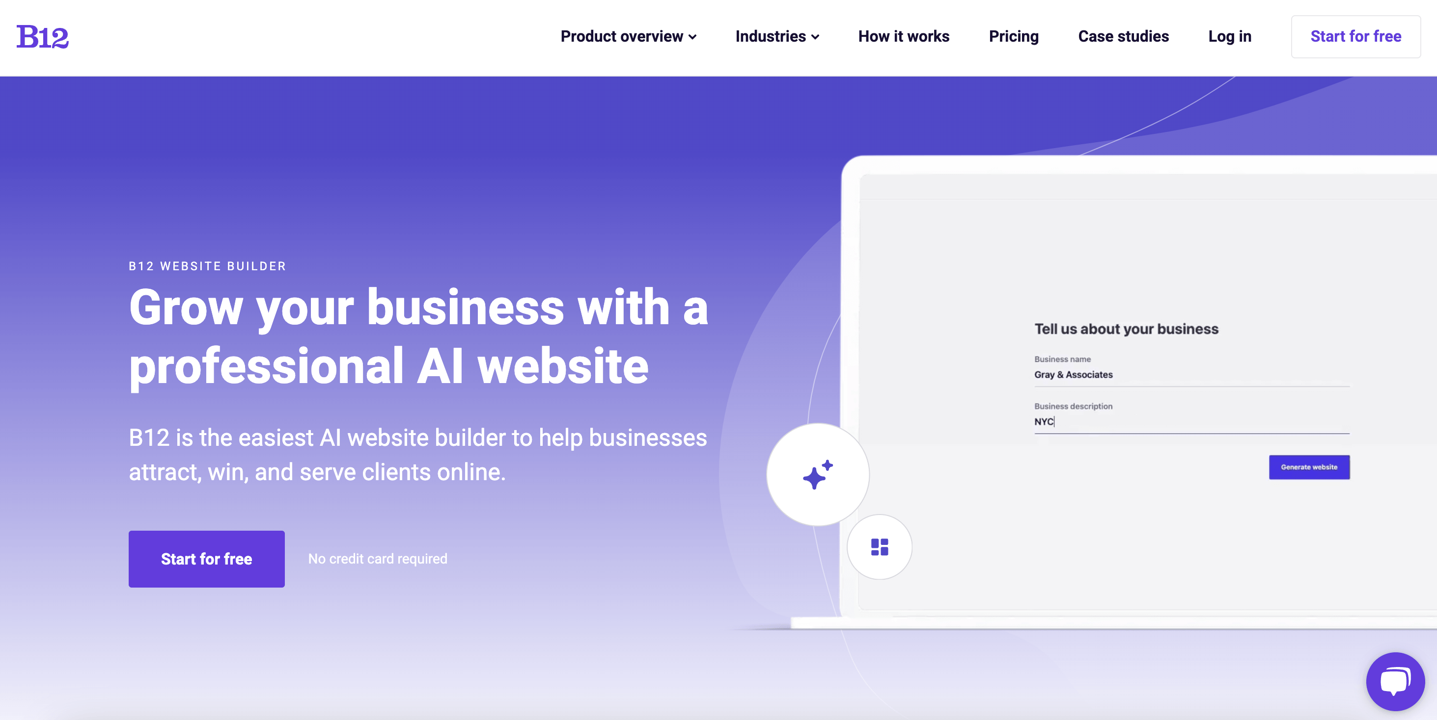 B12 AI website builder Screenshot