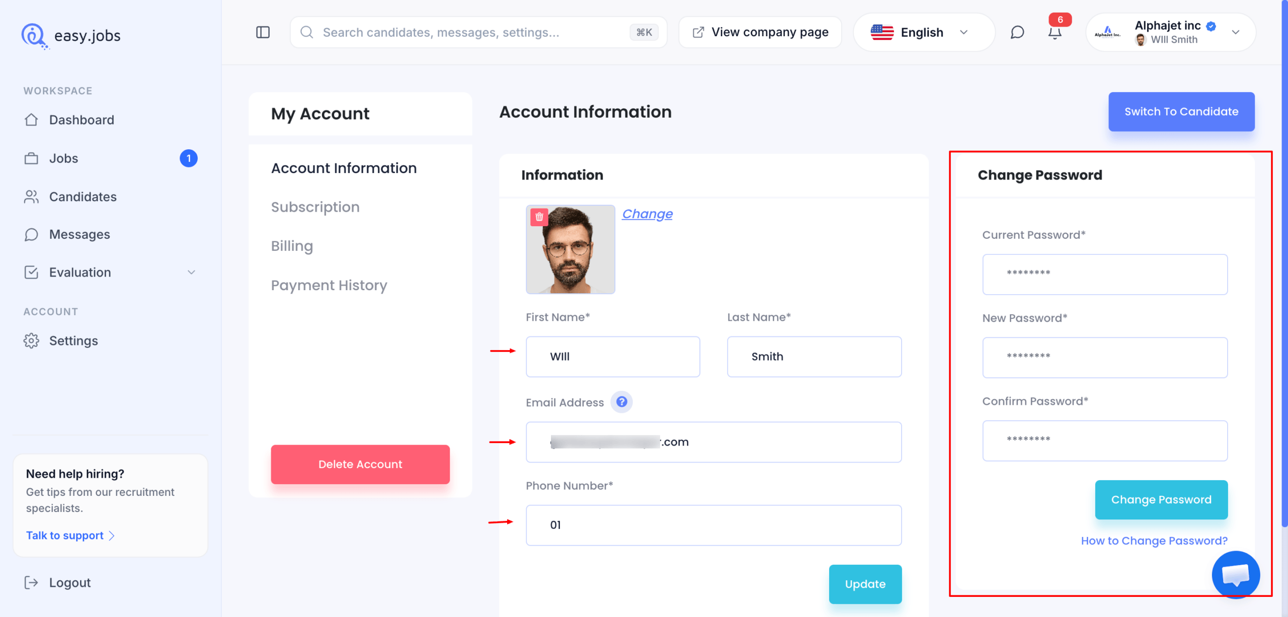 Easy.jobs Screenshot