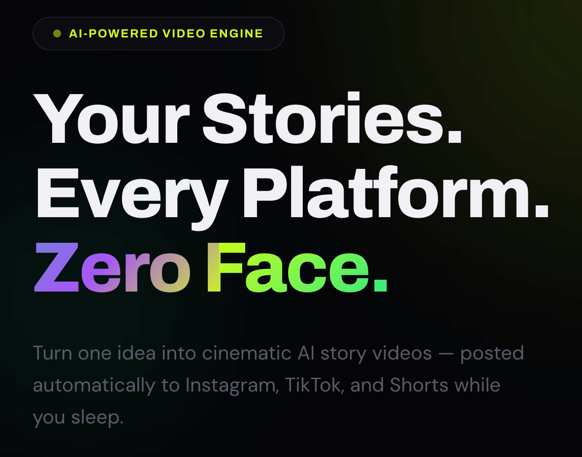 FacelessStories.ai Screenshot