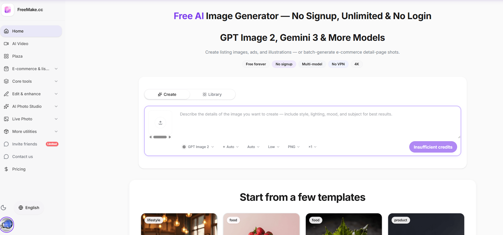 FreeMake.cc Screenshot