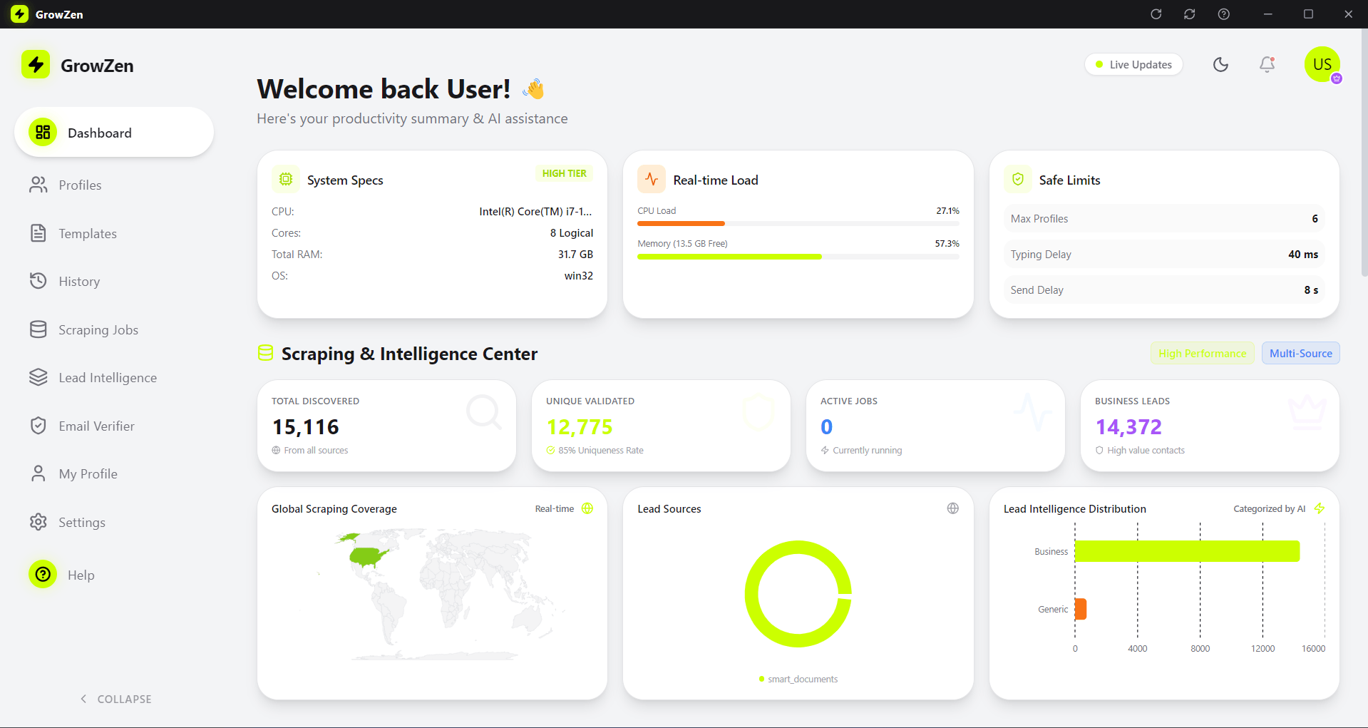 GrowZen AI Screenshot