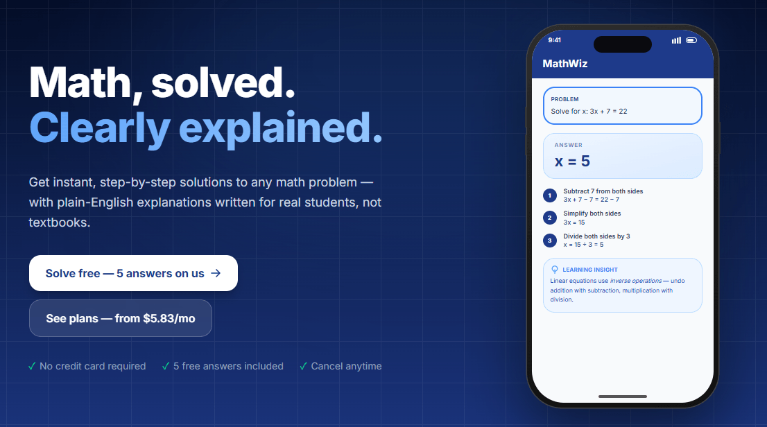 MathWiz Screenshot