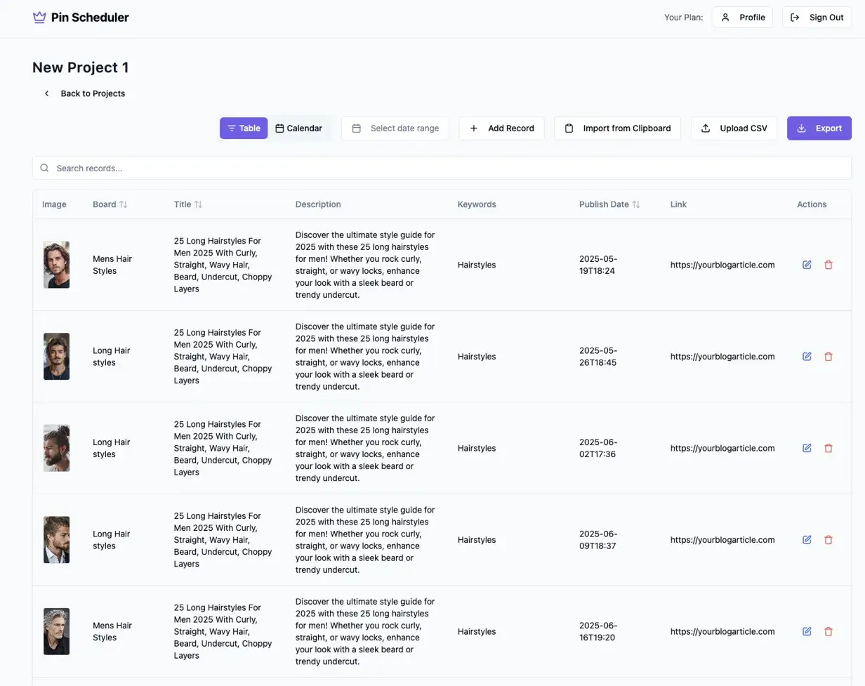 Pin Scheduler Screenshot