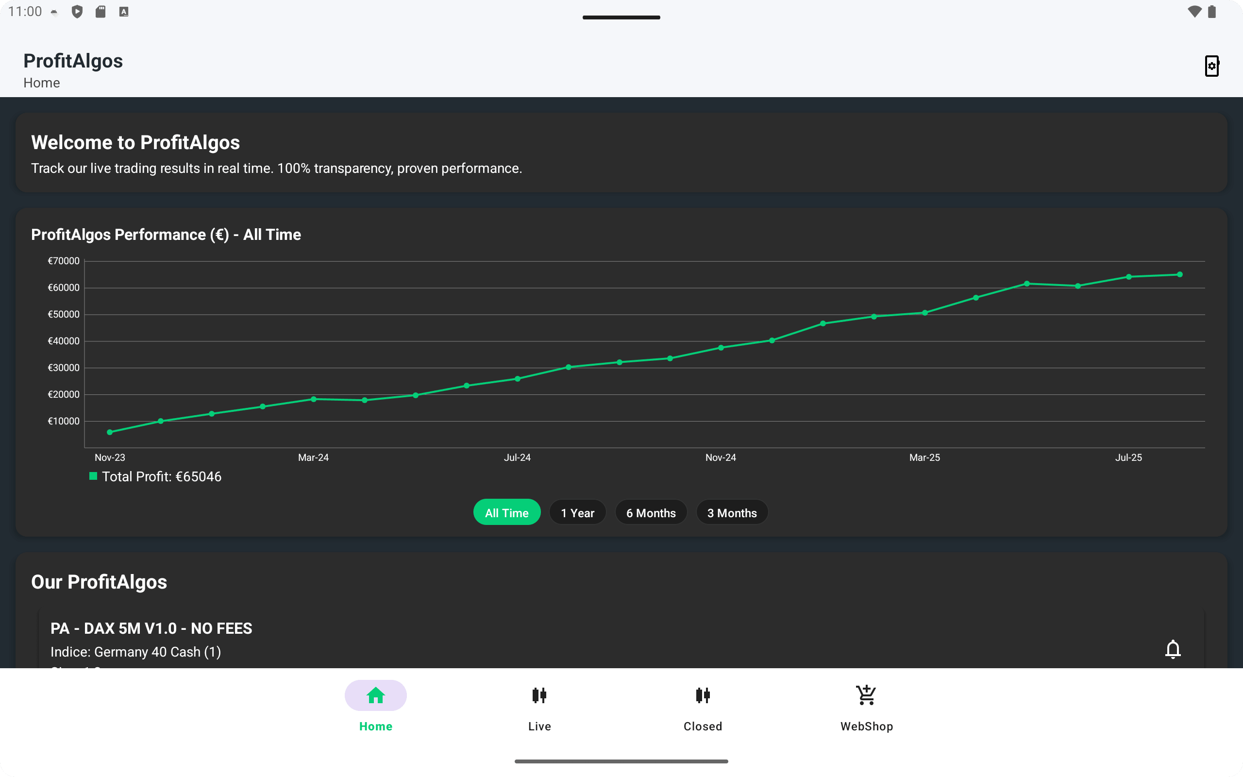ProfitAlgos Screenshot