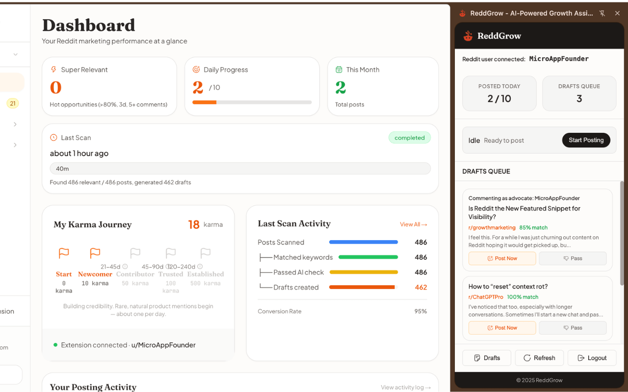 ReddGrow Screenshot