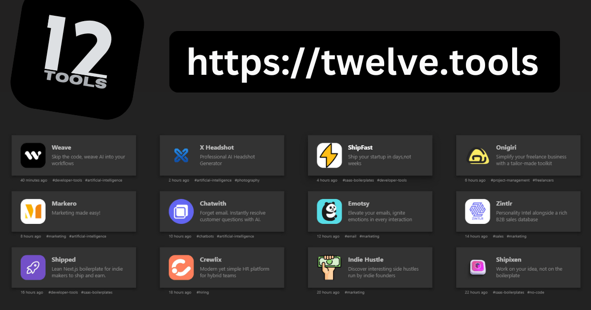 Twelve Tools Screenshot