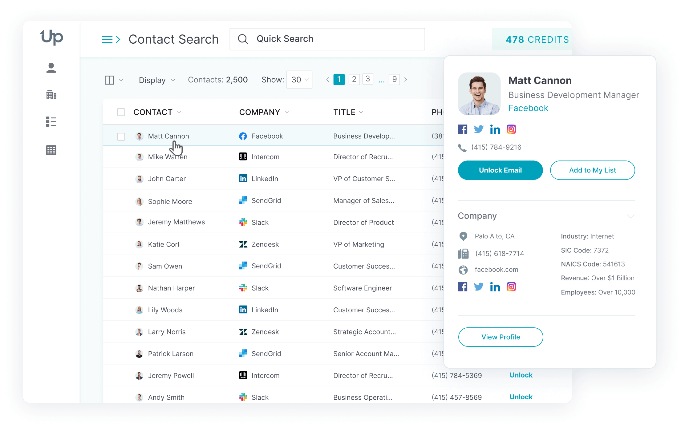 UpLead Screenshot