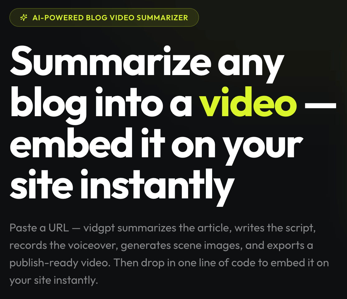 VidGPT Screenshot