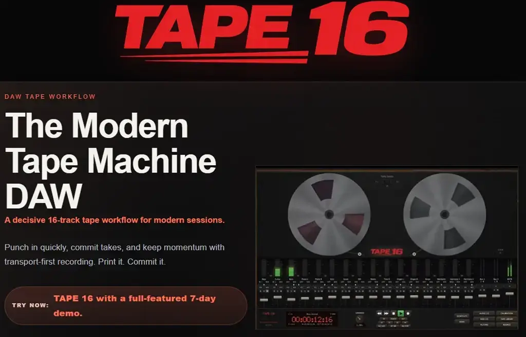 TAPE 16 - TAPE DAW Screenshot