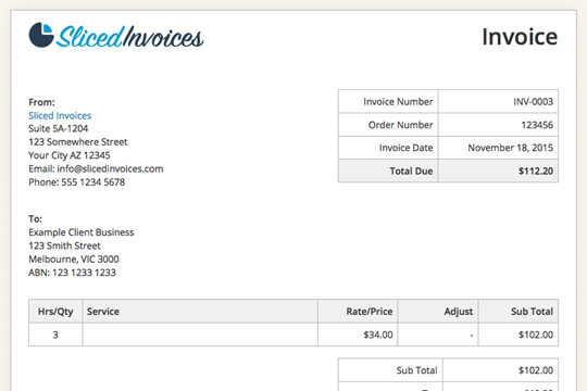 Sliced Invoices Screenshot