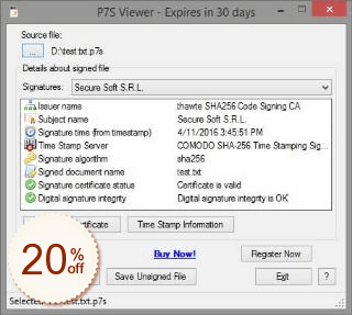 P7S Signer Discount Coupon Code