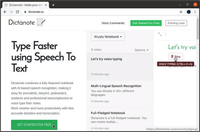 Dictanote Screenshot