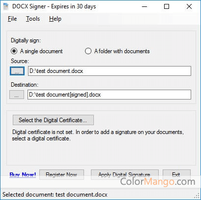 DOCX Signer Screenshot