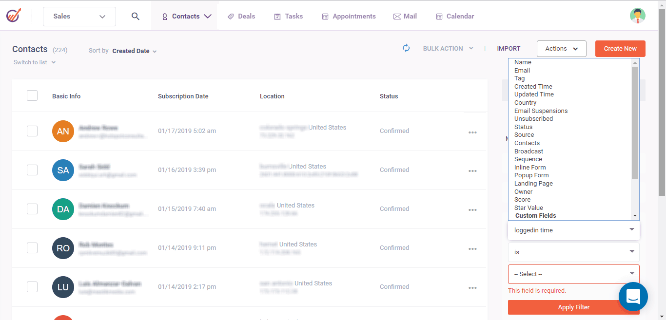 EngageBay CRM Screenshot