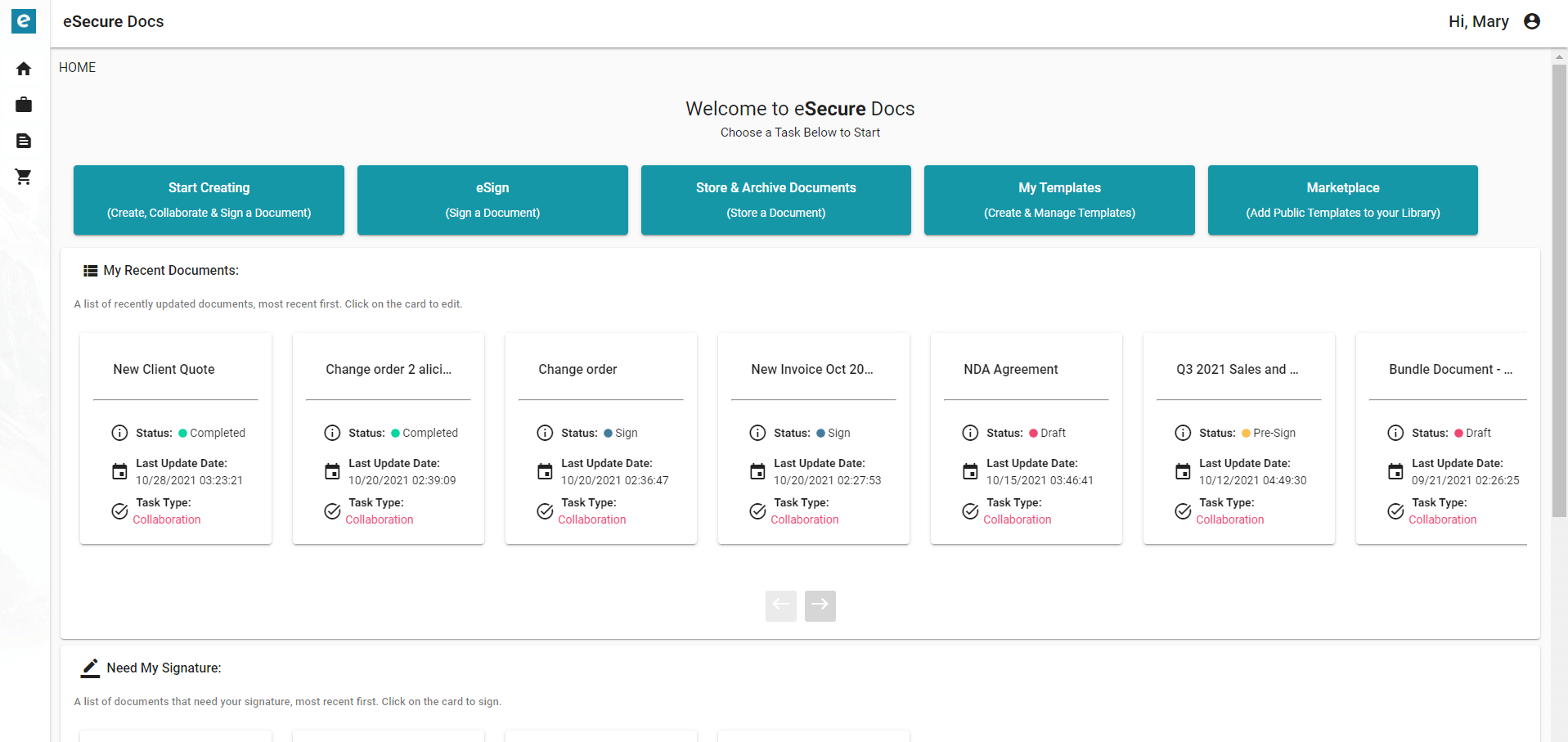 eSecureDocs Screenshot