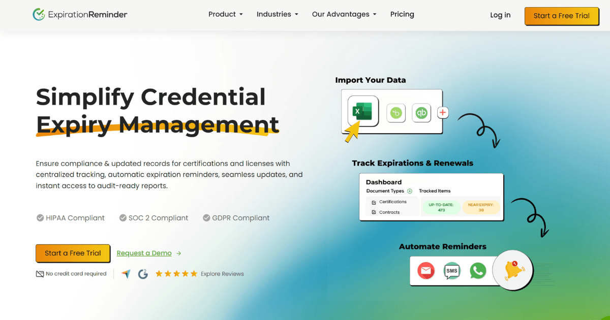Expiration Reminder Screenshot