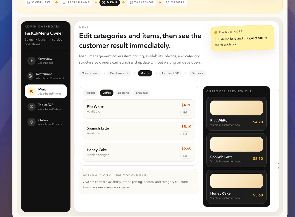 FastQRMenu Screenshot