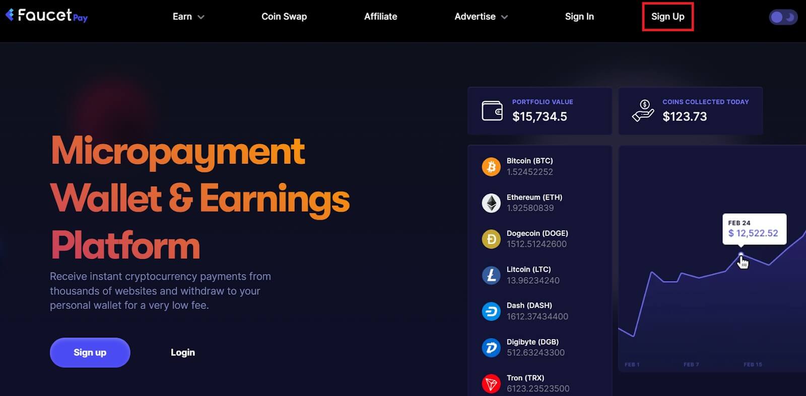 FaucetPay Screenshot