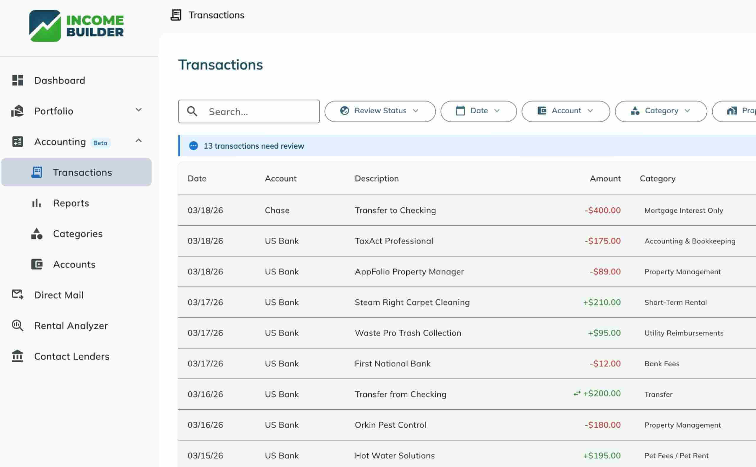 Income Builder Screenshot