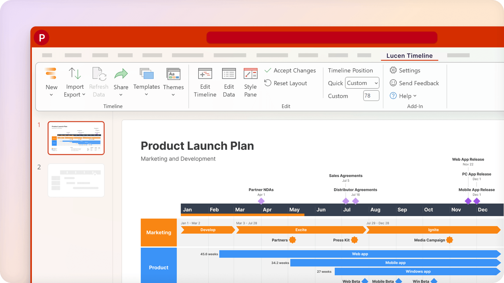 Lucen Software (formerly Office Timeline) Screenshot