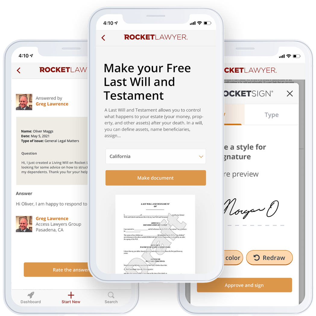 Rocket Lawyer Screenshot