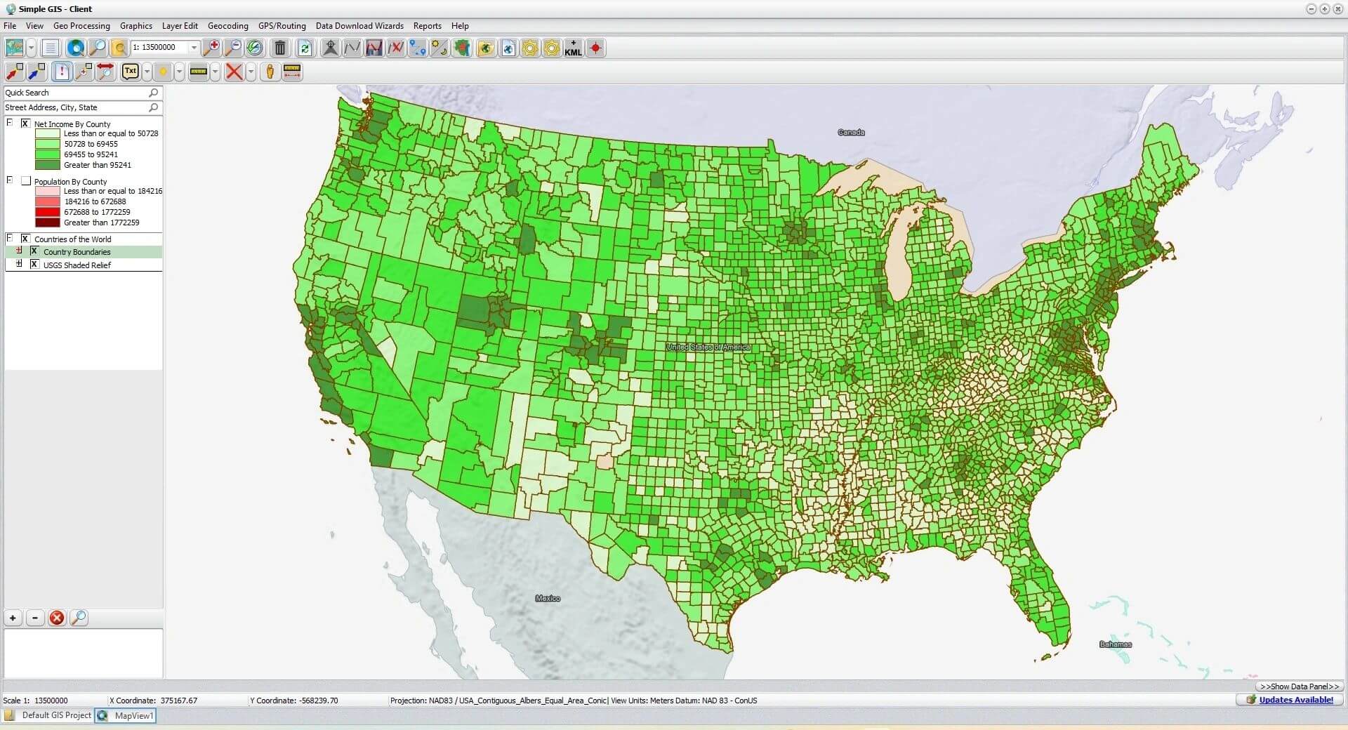 Simple GIS Screenshot