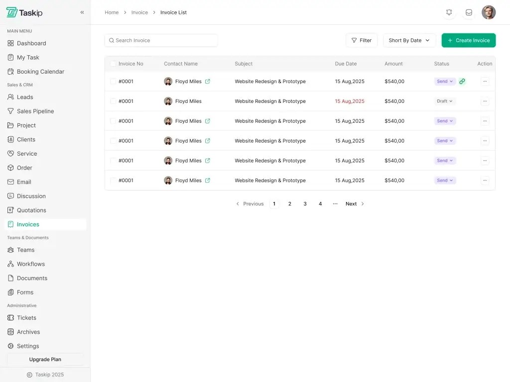 Taskip Screenshot