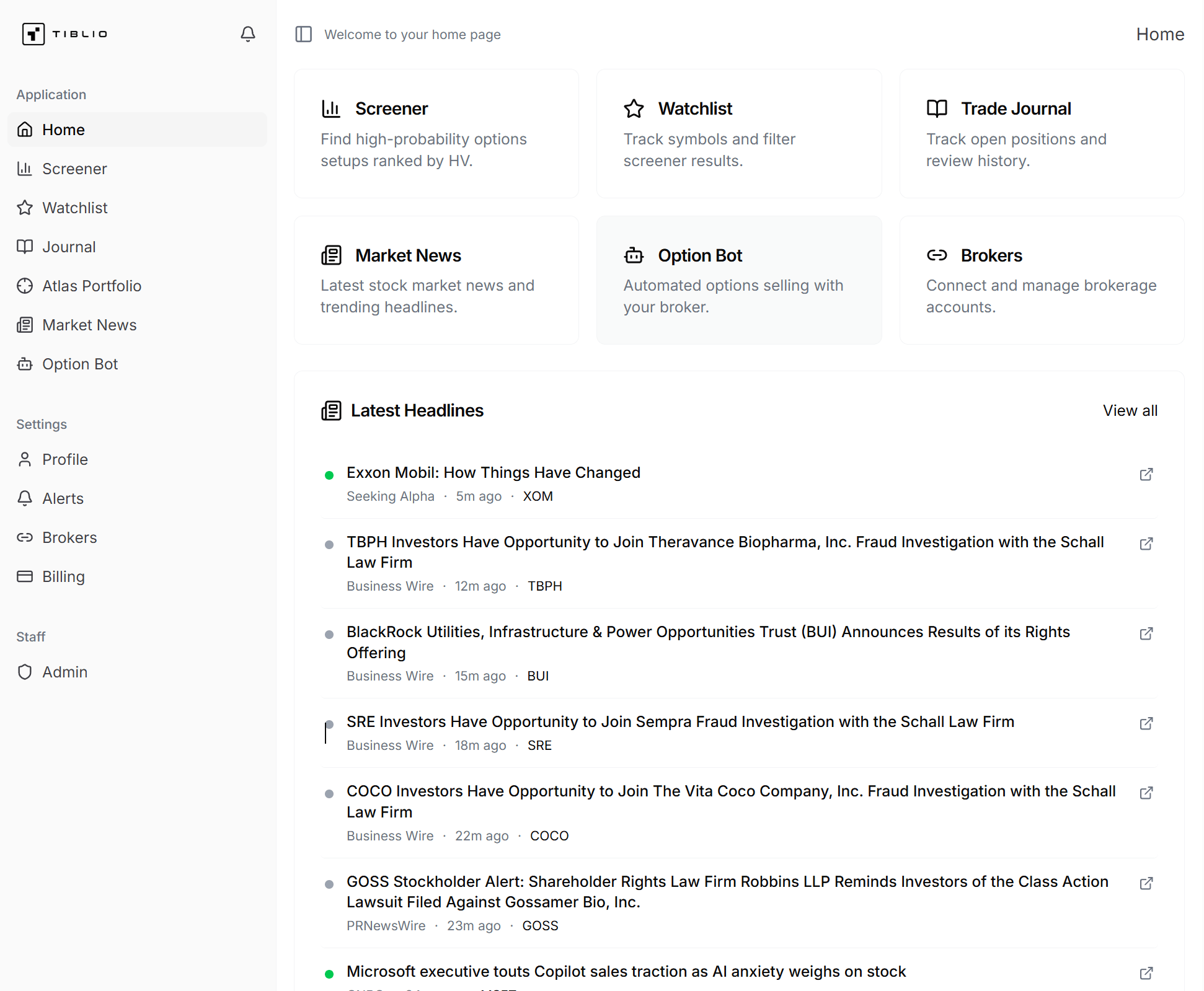 Tiblio Screenshot