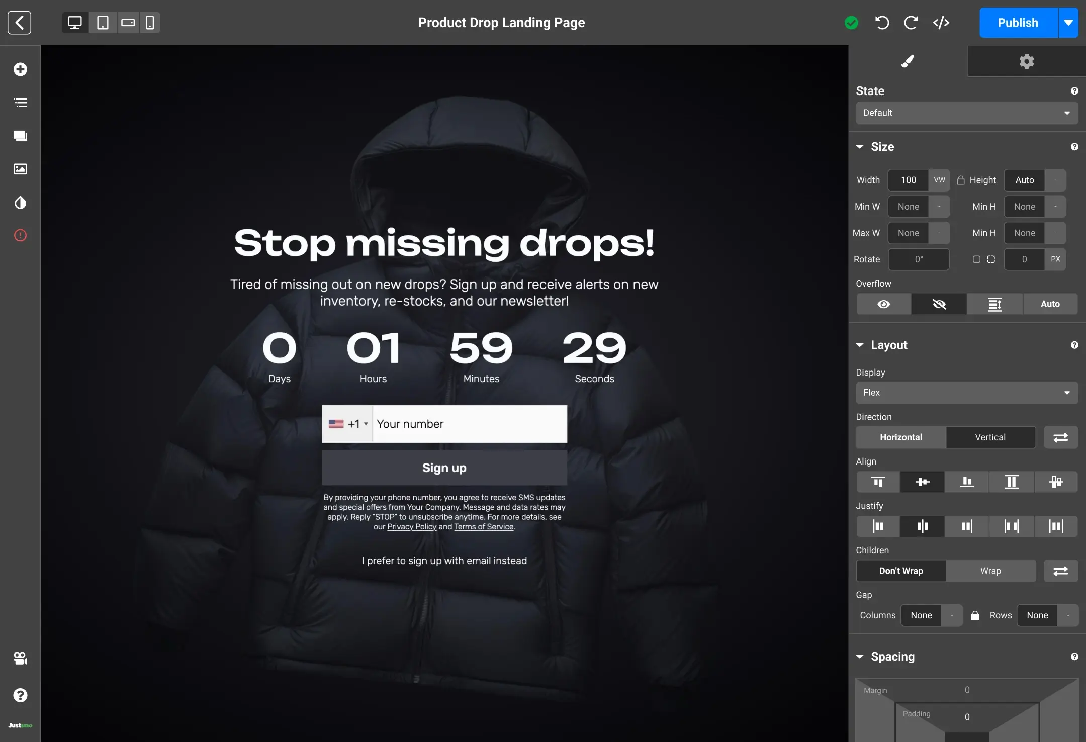 Justuno Screenshot