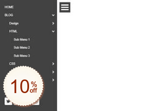 Expandable Panel Menu Discount Coupon Code