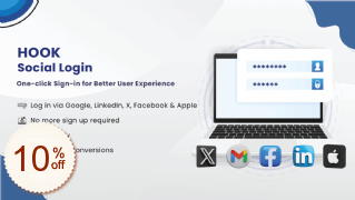 HOOK Social Login Discount Coupon Code