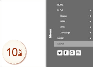 Slideout Panel Menu Discount Coupon Code