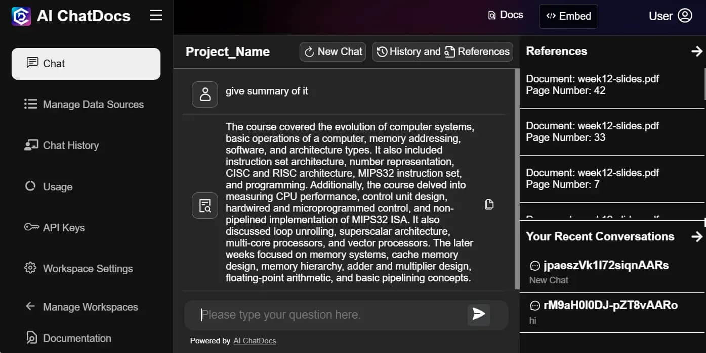 AI ChatDocs Screenshot