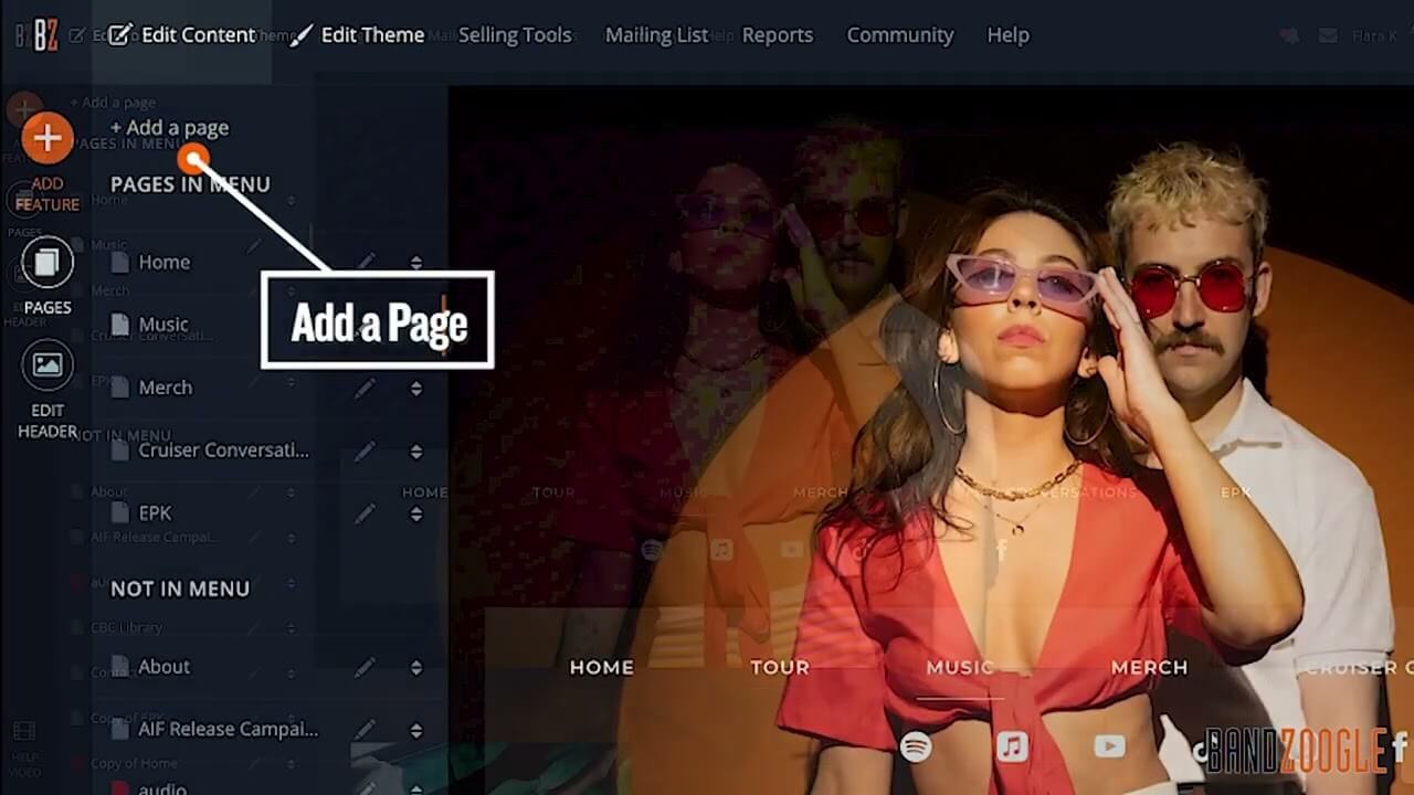 Bandzoogle Screenshot