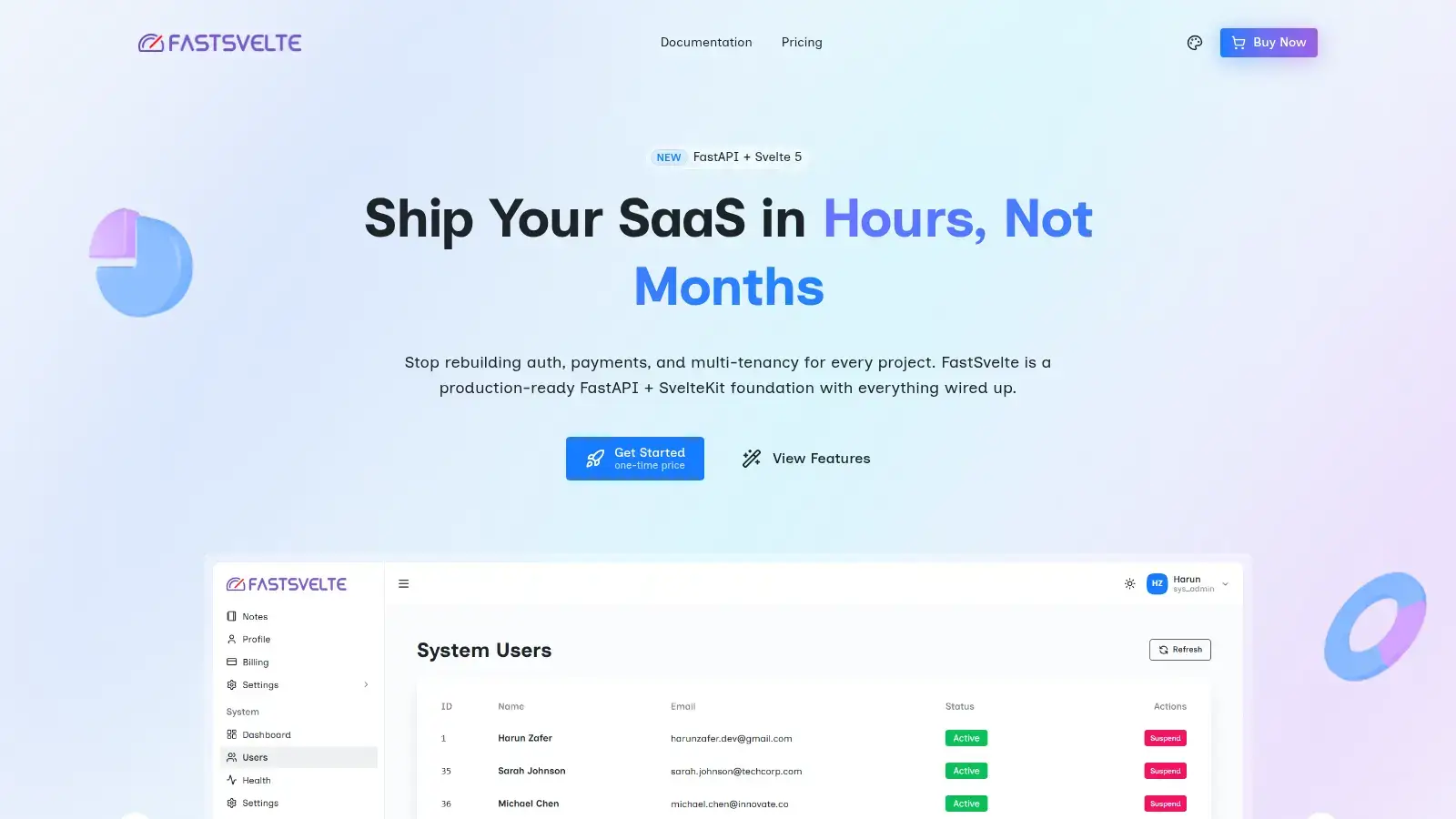 FastSvelte Screenshot