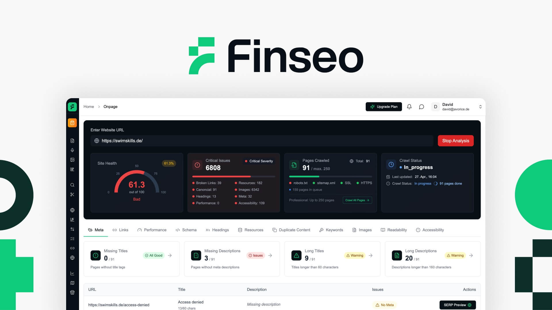Finseo Screenshot