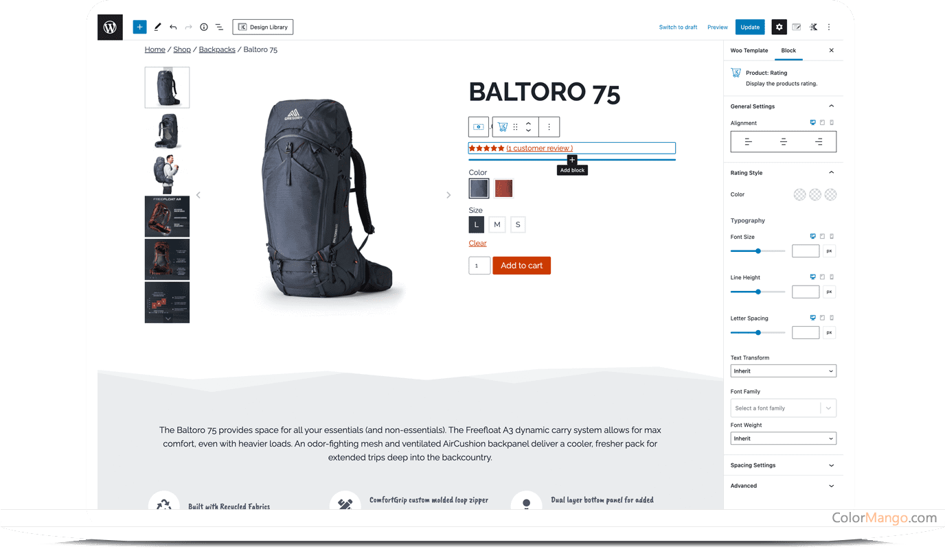 Kadence Shop Kit Screenshot