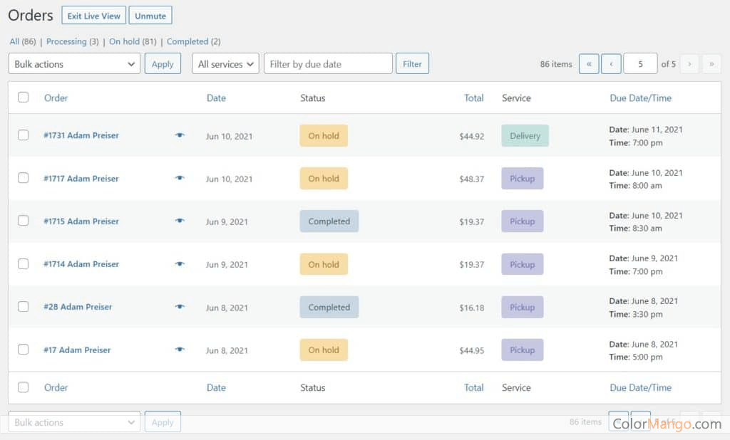 Orderable Screenshot