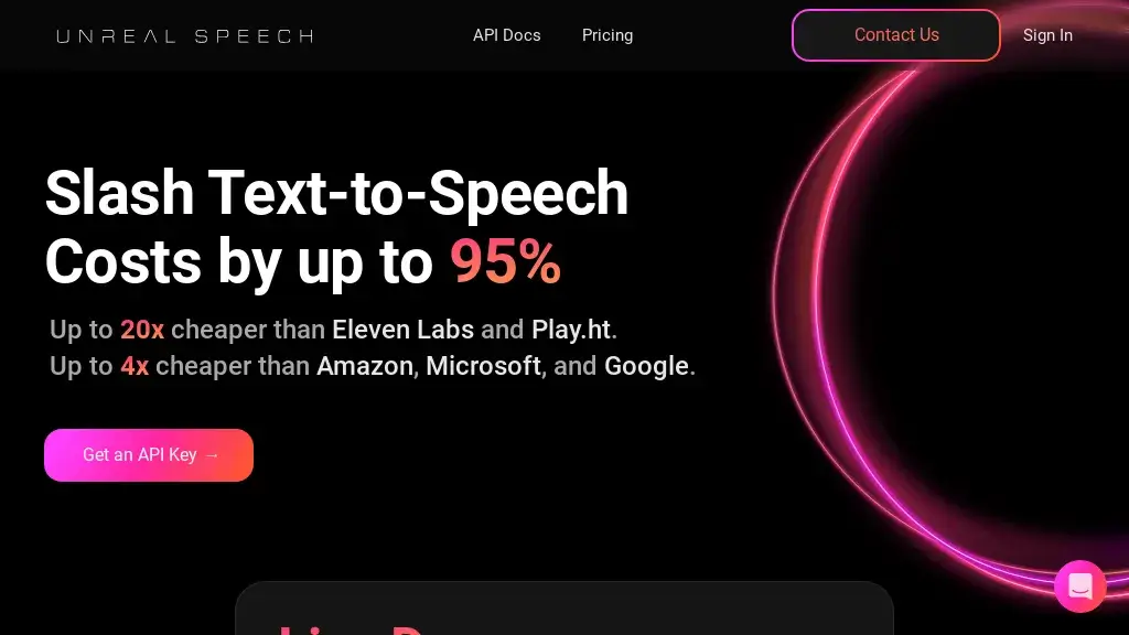 Unreal Speech Screenshot