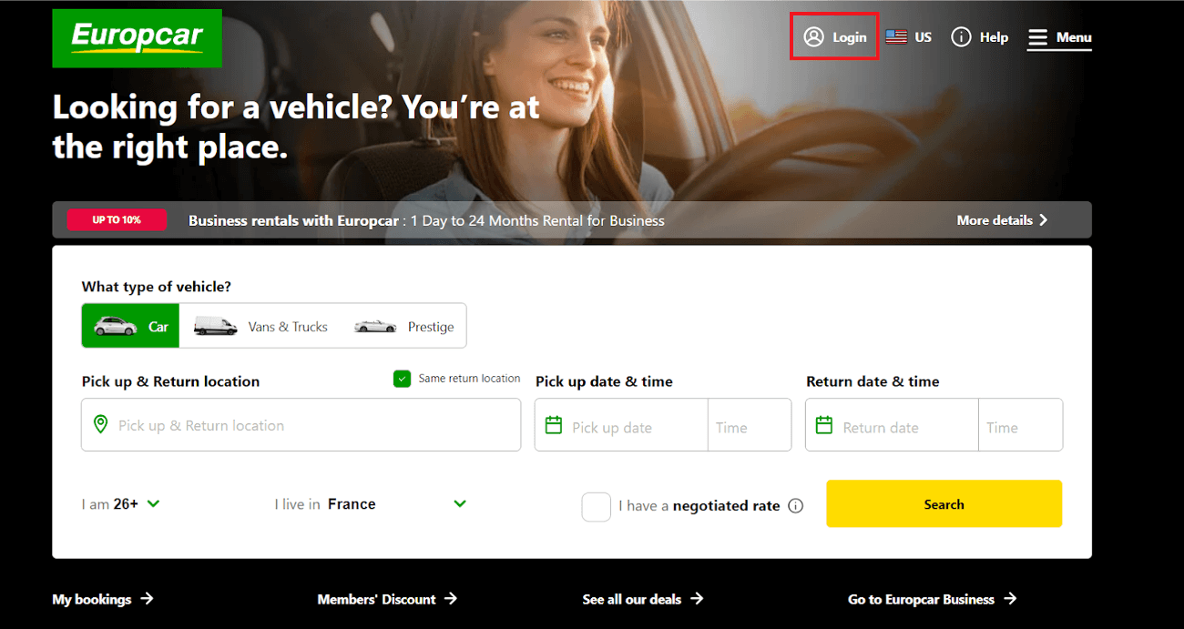 Europcar Screenshot