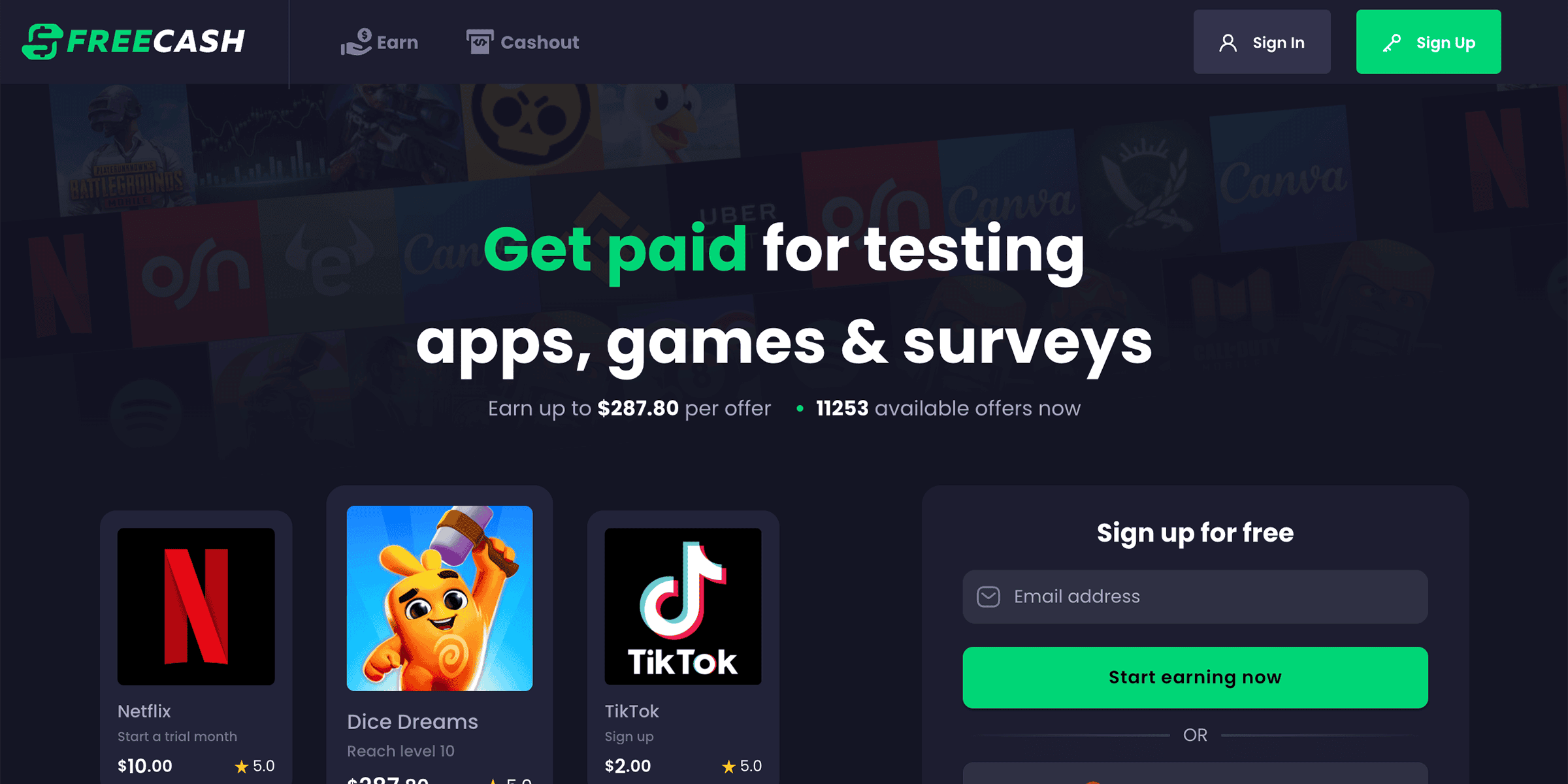 Freecash Screenshot