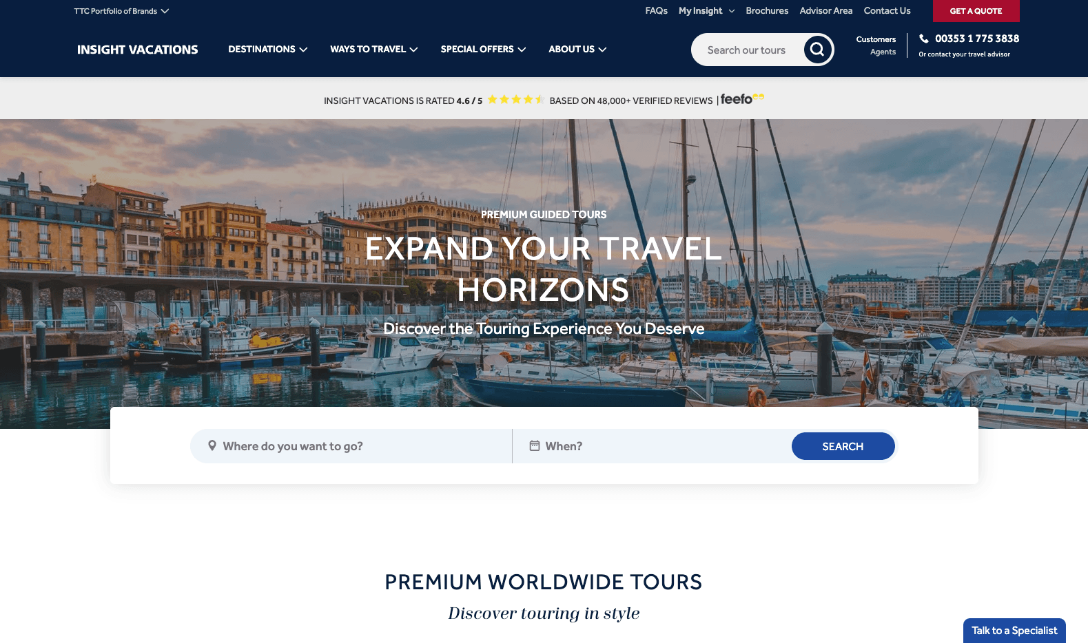 Insight Vacations Screenshot