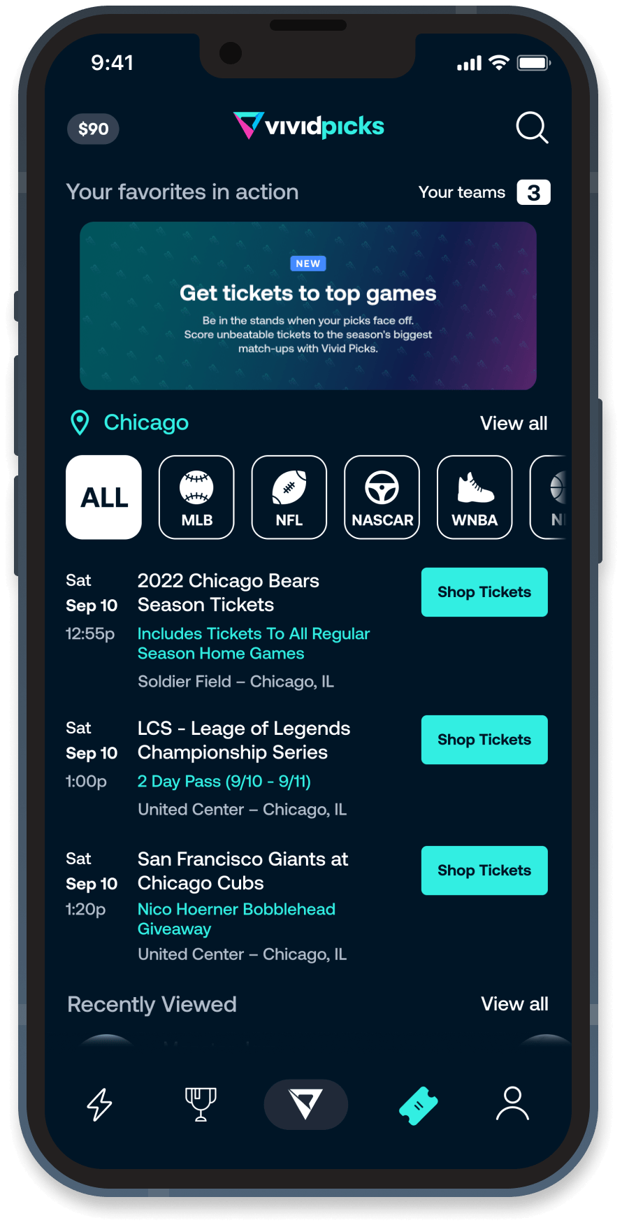 Vivid Seats Screenshot