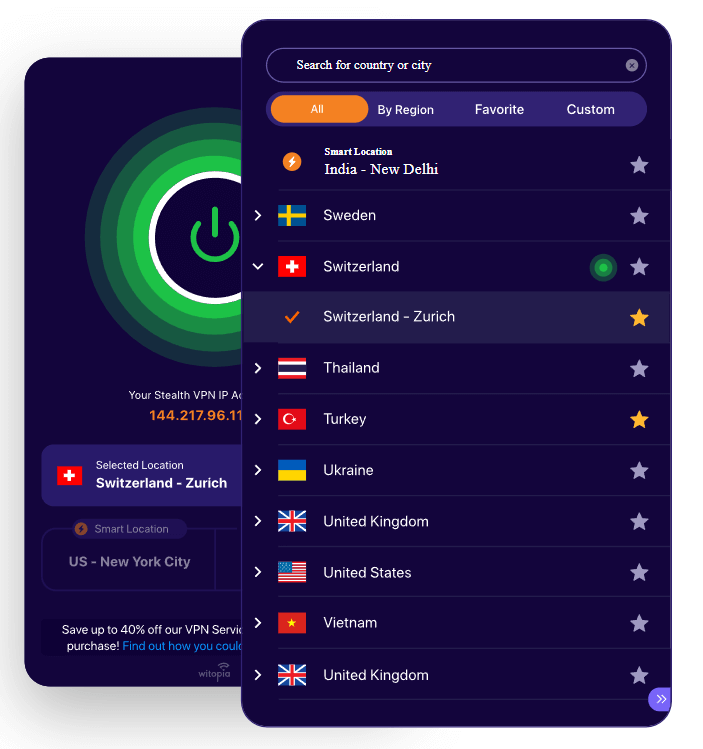 Witopia PersonalVPN Screenshot