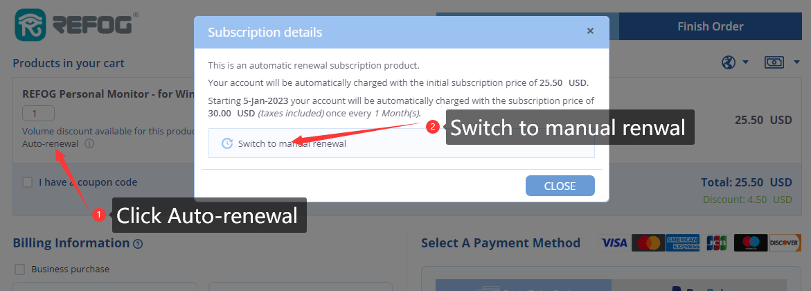 REFOG Personal Monitor Automatic switch auto-renewal