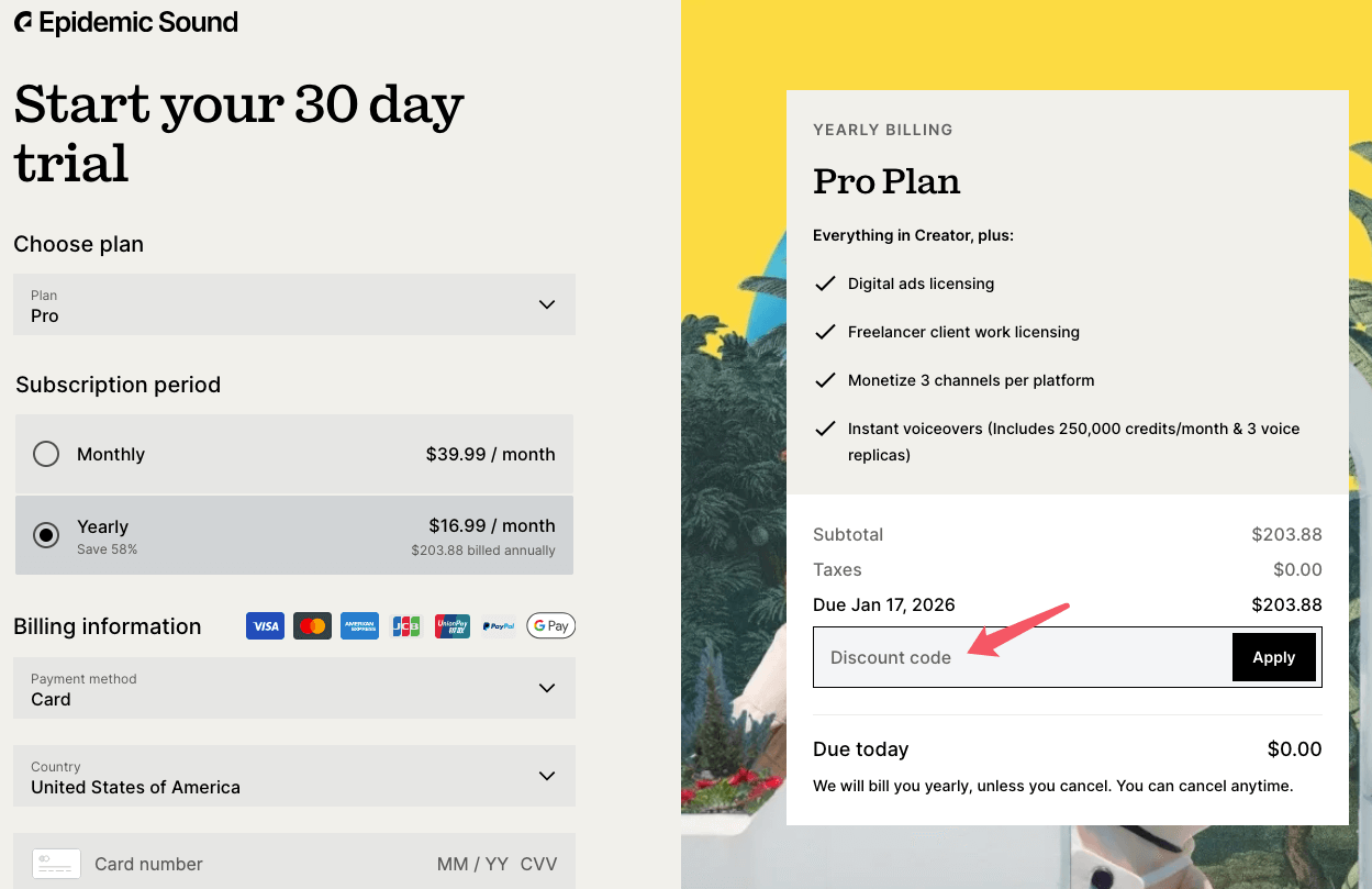 Epidemicsound Discount
