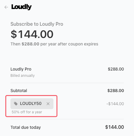 LoudlyAI Discount